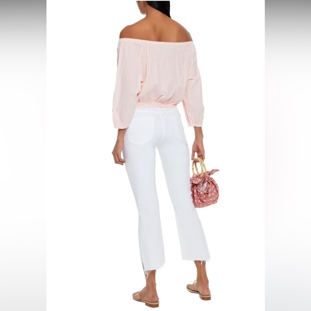 Melissa Odabash // Dannah off-the-shoulder striped cotton-seersucker top - Picture 3 of 6